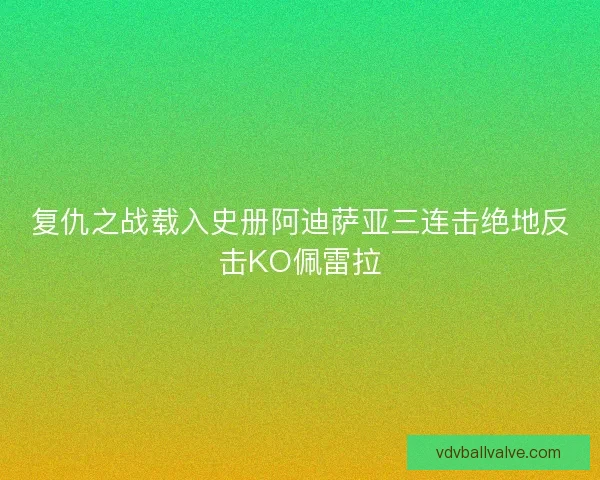 复仇之战载入史册阿迪萨亚三连击绝地反击KO佩雷拉